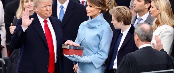 Trump taking the oath of office