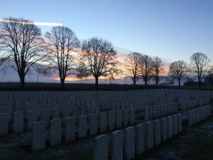 dawn at Delville Wood Cemetery