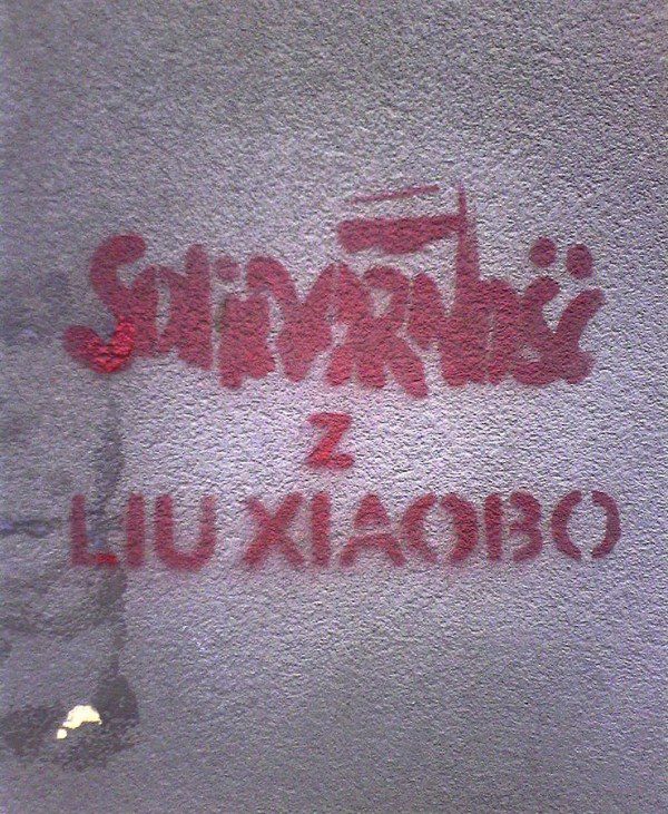 Polish mural: "Solidarity with Liu Xiaobo"