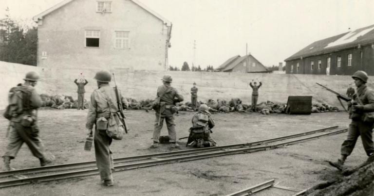 SS guards being executed at Dachau