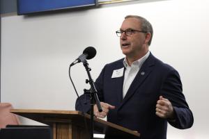 Kent Whitworth speaking at Bethel University