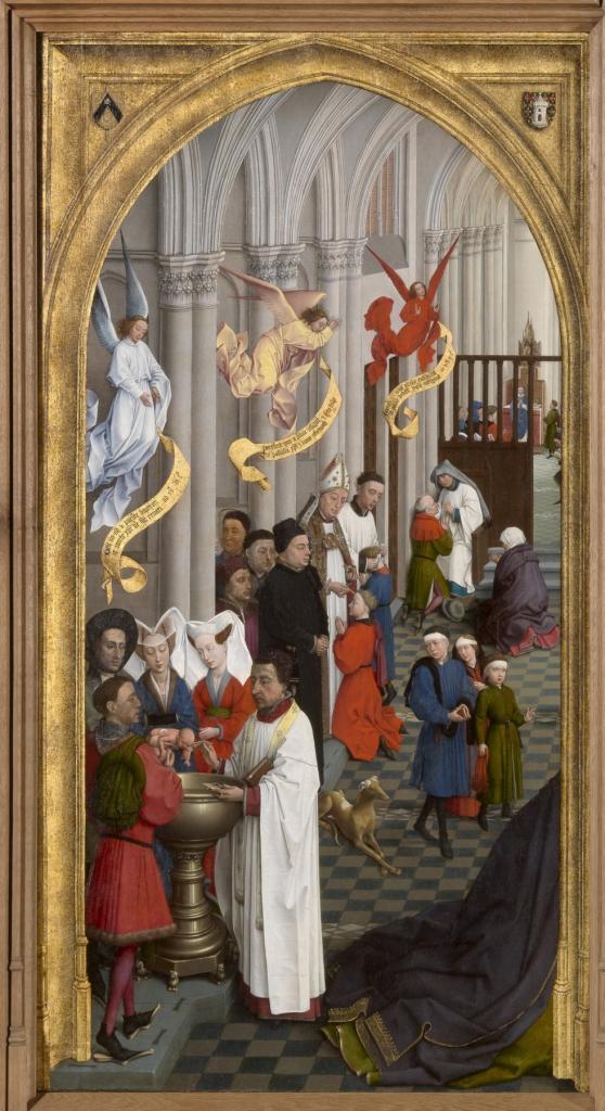 Baptism, Confirmation, and Penance in Rogier van der Weyden's Seven Sacraments altarpiece