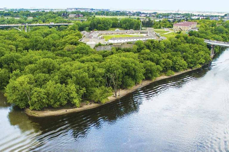 Fort Snelling, with the Minnesota and Mississippi rivers in the foreground