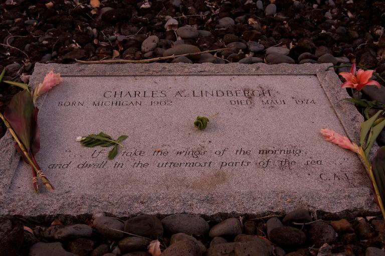 Charles Lindbergh's grave stone