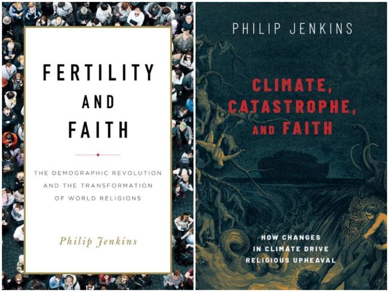 Covers of Jenkins, Fertility and Faith / Climate, Catastrophe, and Faith