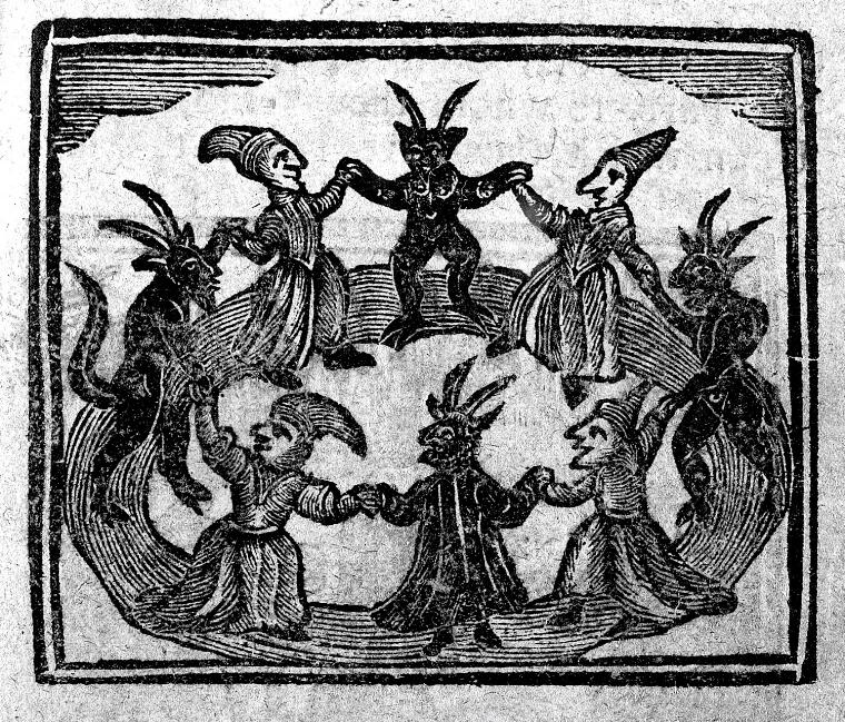 a ring of dancing witches with demons