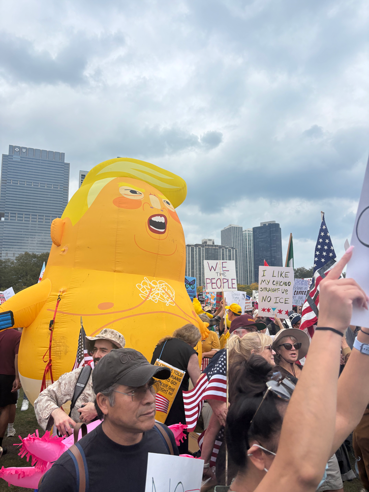No Kings Protest in Grant Park, Saturday, October 18, 2025.