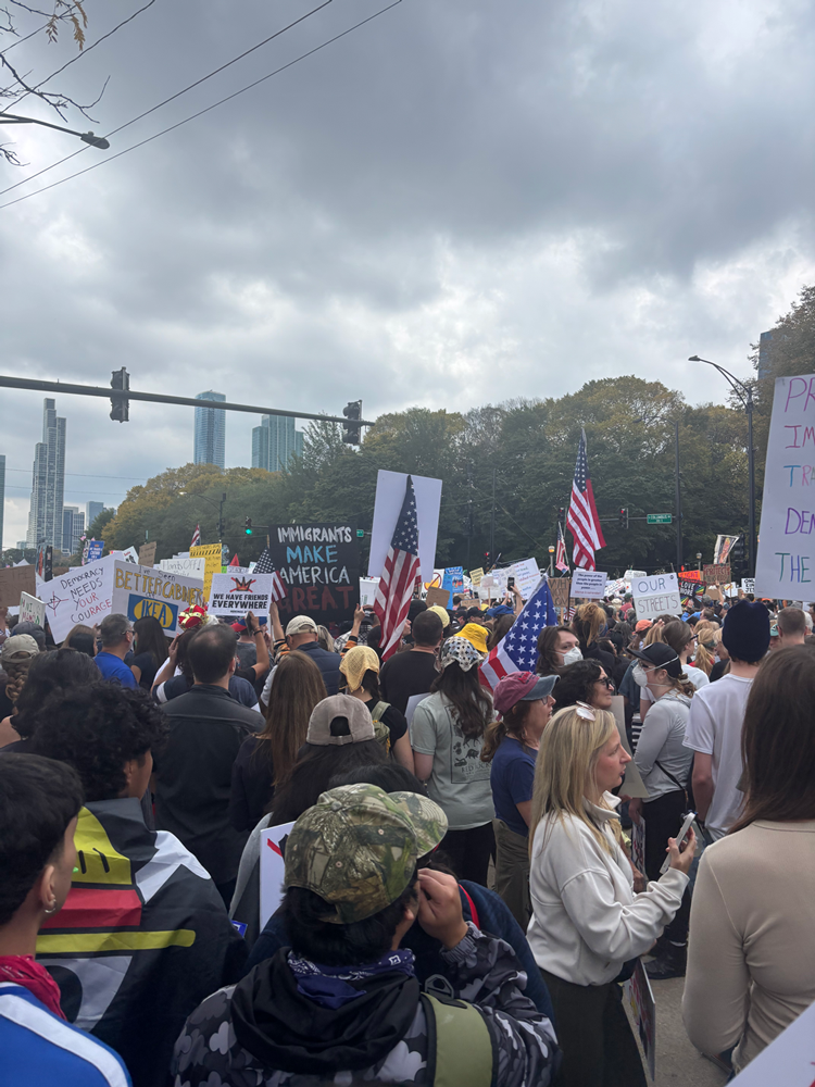 No Kings Protest in Grant Park, Saturday, October 18, 2025.