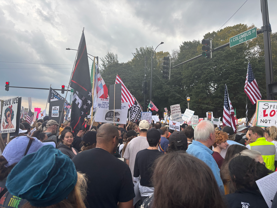 No Kings Protest in Grant Park, Saturday, October 18, 2025.