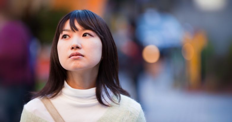 a lonely young woman in the city