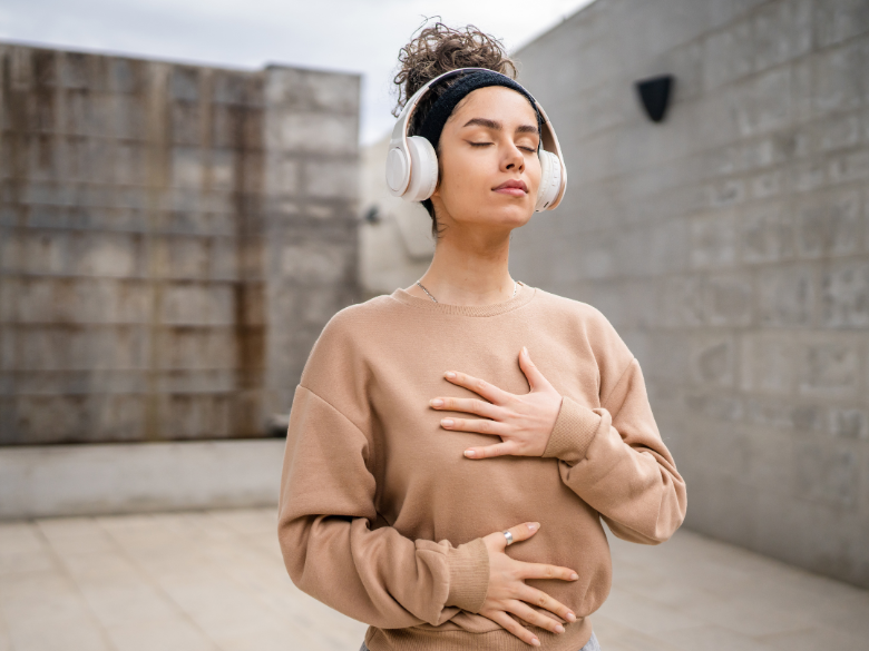 woman trying to manifest through meditation