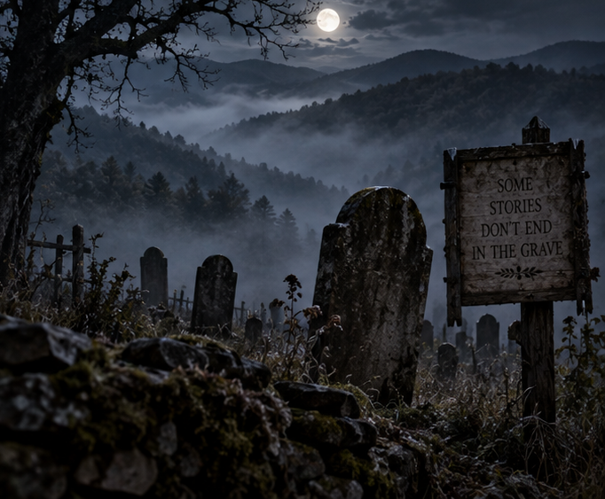 Cemetary at night