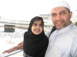 Mehreen and her Baba performing Umrah.