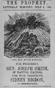 A campaign poster from Joseph Smith's presidential run. Image obtained through creative commons. 