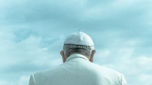 Rear view of Pope Francis