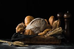 Basket of baked bread