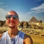 Selfie at the Giza Pyramid Complex.