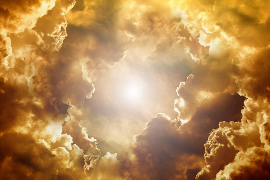 Image looking into clouds around heaven.