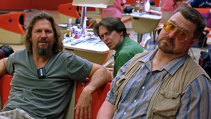 Characters from The Big Lebowski at the bowling alley