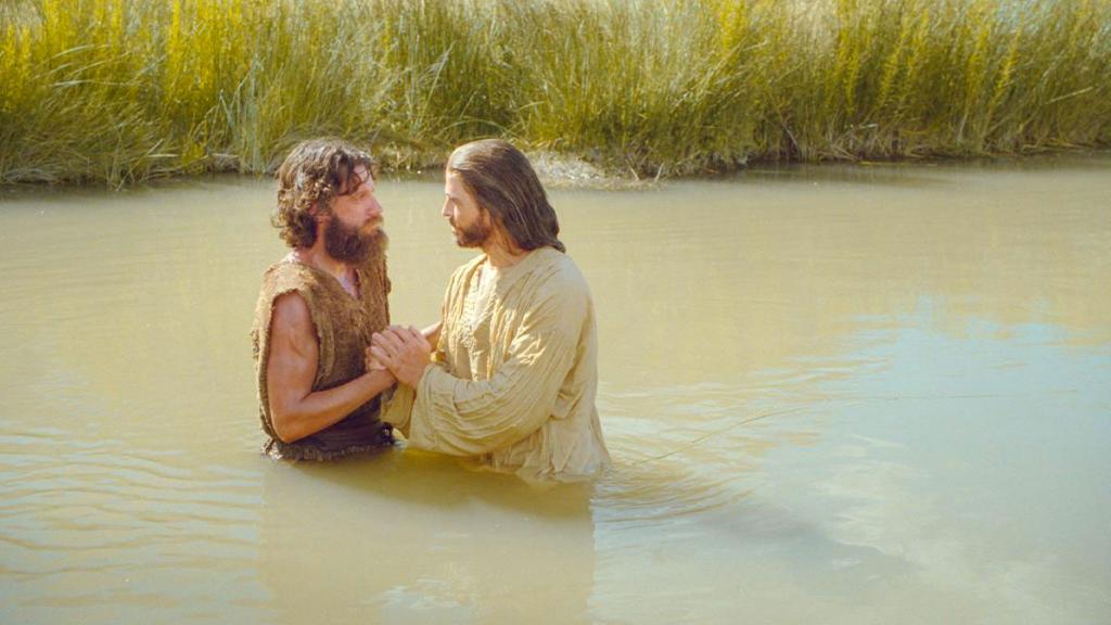 Jesus Baptism by John the Baptist in River Jordan