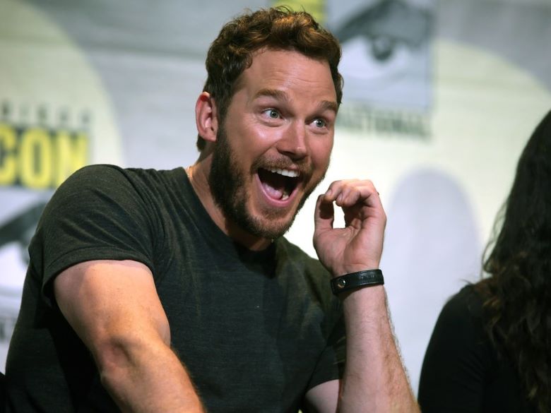 Chris Pratt making a goofy, open-mouthed face
