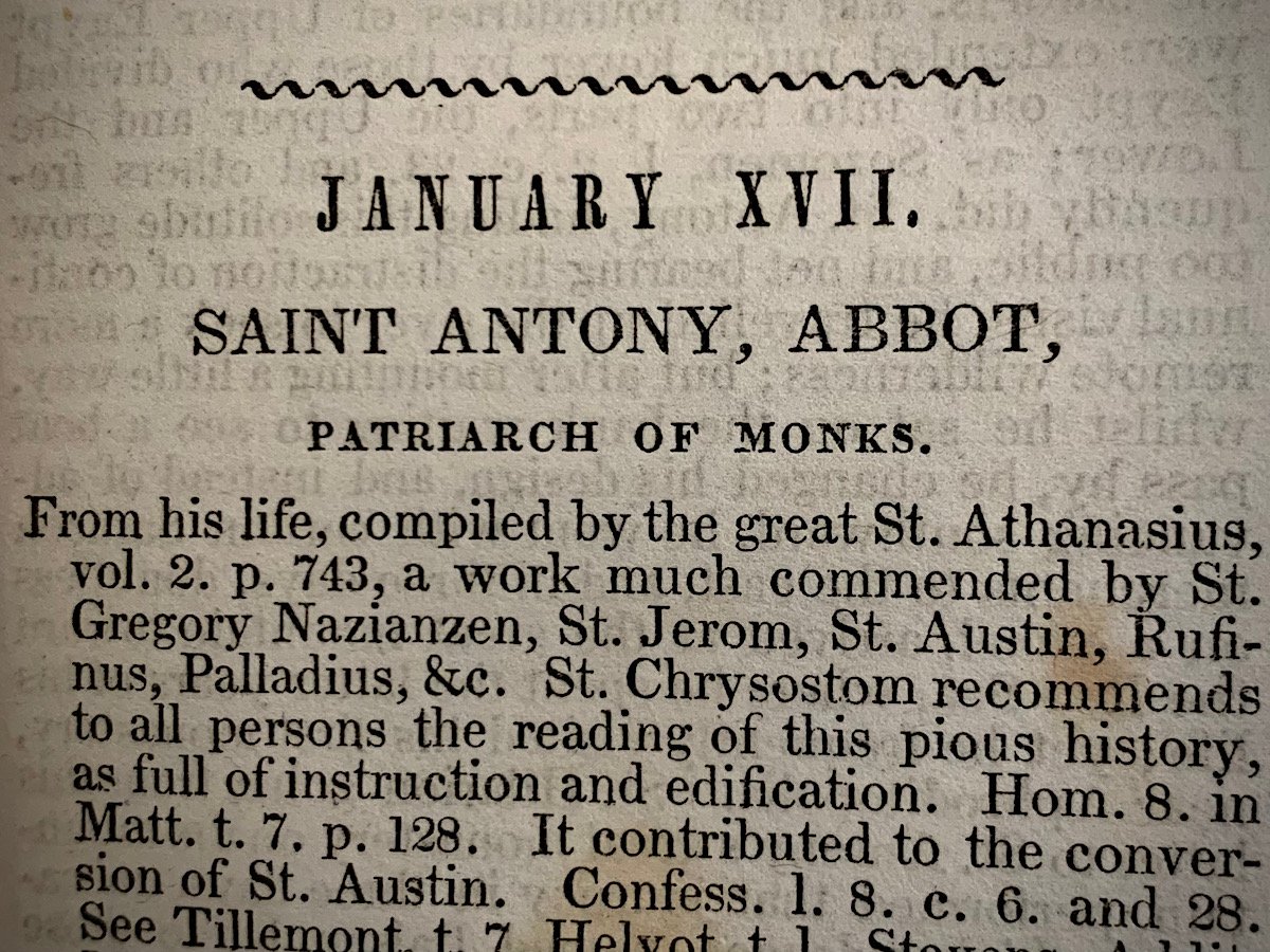 January 17 St. Anthony (Antony) Abbot, Lives of the Saints