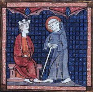 Earliest known image of St Patrick, wearing blue gown