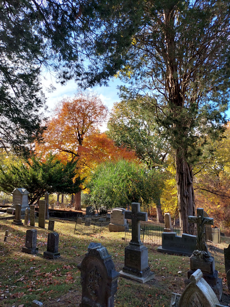old graveyard in the fall