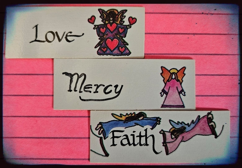Love and Mercy and Faith angel cards