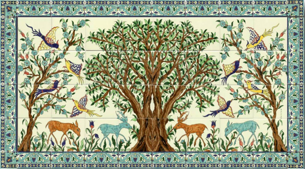 Olive tree with animals