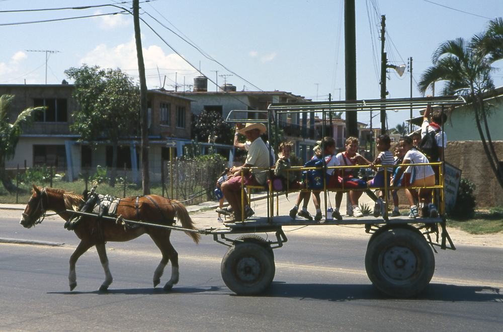 A schoolbus in Cuba