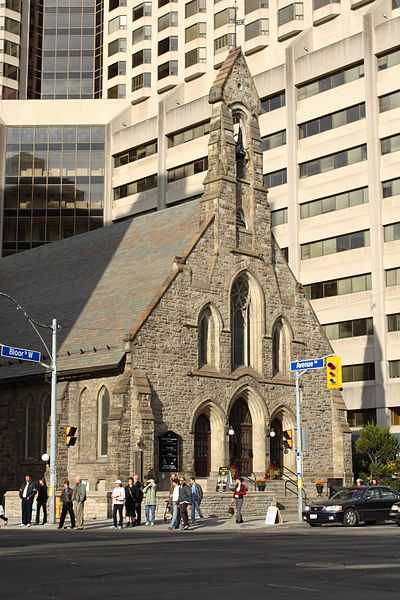 At the corner of Bloor and Avenue, in Toronto