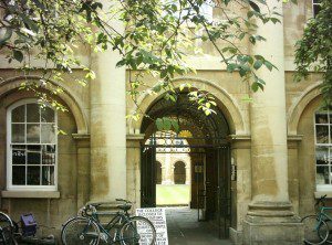 In Cambridge, England, at Emmanuel College