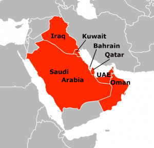 Political map of the Persian Gulf