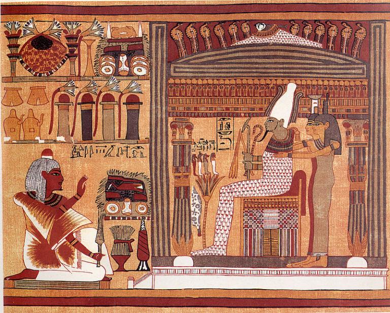A facsimile of a vignette from the Papyrus of Ani