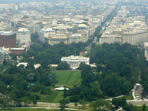 A semi-aerial view of the White House