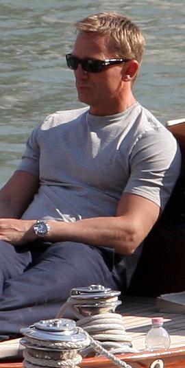 Daniel Craig on a yacht in Venice