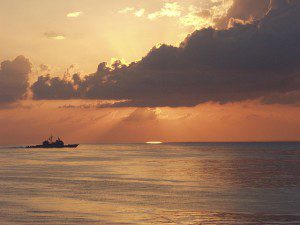 Sunrise at sea
