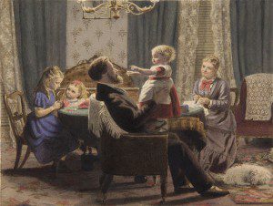 Family in a drawing room