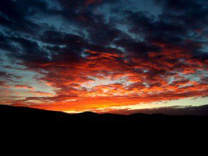 A reddish dawn
