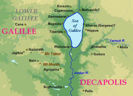 Map Of Sea Of Galilee In Jesus Day New Testament Notes 108-111 | Dan Peterson