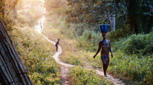 Women getting water in Africa