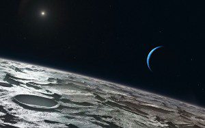 Triton, Neptune, and Sun
