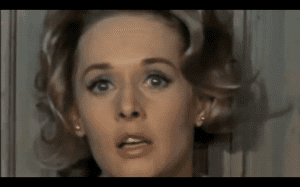 A screen shot of Tippi Hedren, from "The Birds"