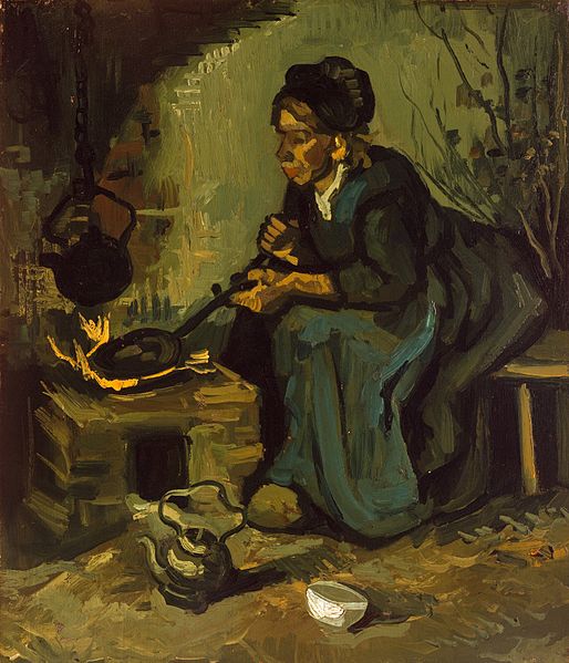 A peasant woman, cooking