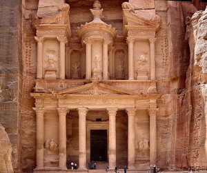 Your first sight, when you emerge from the Siq