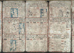 Three pages of the Dresden Codex