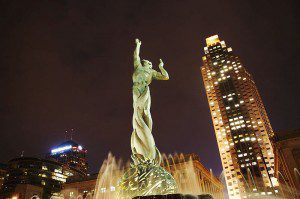 In downtown Cleveland, the "Fountain of Eternal Life"