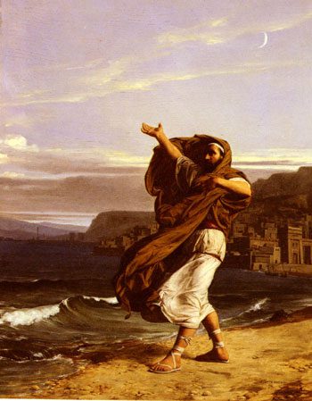 Demosthenes practicing