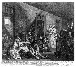 Hogarth, "A Rake's Progress," Plate 8